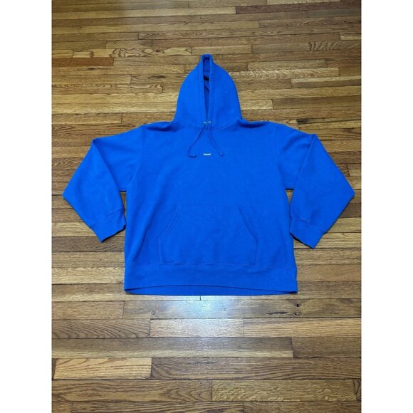 Supreme Mens Hoodie Sweatshirt Size XL Blue Small Logo Streetwear Cotton - Picture 1 of 8